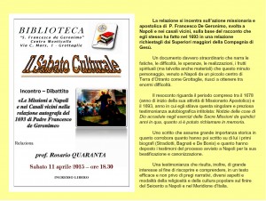 Relazione De Geronimo 1693