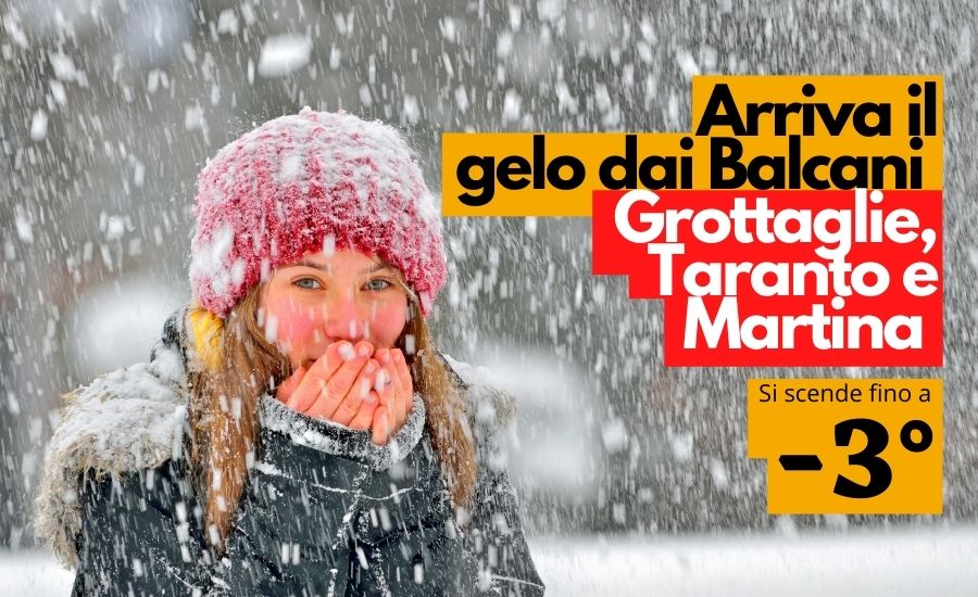 Arriva la Neve su Grottaglie, Taranto e Martina