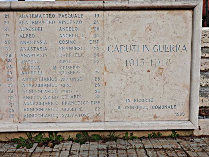 Degrado Monumento Caduti Grottaglie