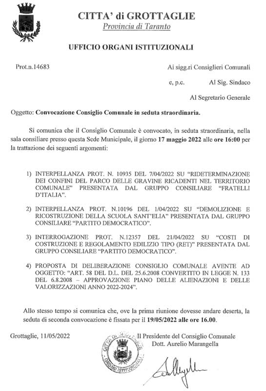 consiglio comunale