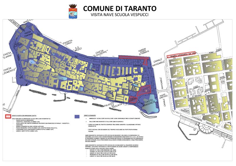 Mappa Traffico e Parcheggi Visita Nave Scuola Vespucci (Clicca qui)